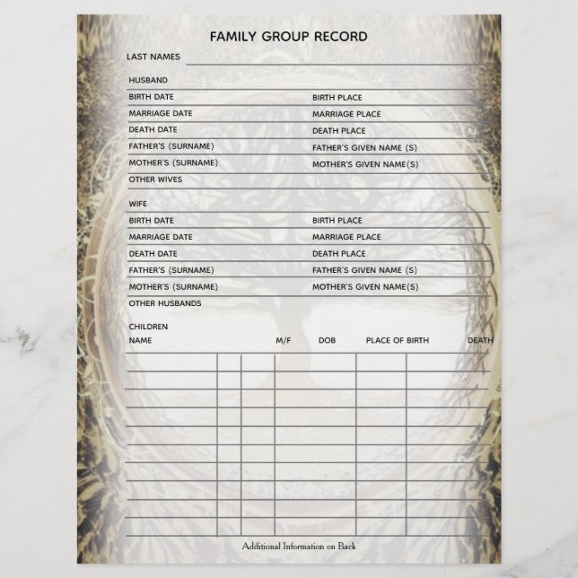 Familjen Träd Genealogy Ancestry Group Lakan (Framsida)