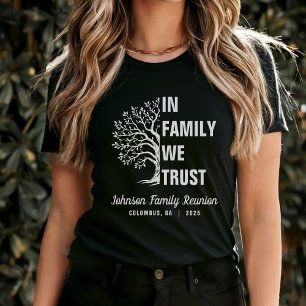 Familjen Träd i familjen Vi litar på Reunion Black T Shirt