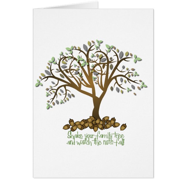 Familjen Träd Nöt Hälsningskort (Framsidan)