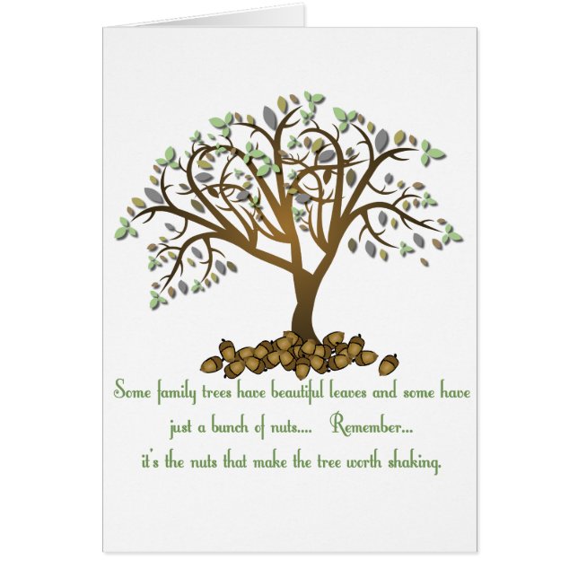 Familjen Träd Nöt Hälsningskort (Framsidan)