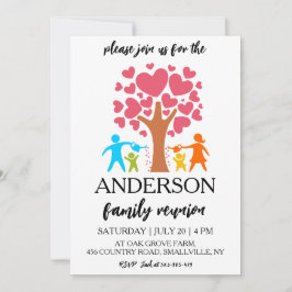 Familjen träd samlas ihop familjeåterförening inbjudningar