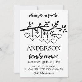 Familjen träd samlas ihop familjeåterförening inbjudningar