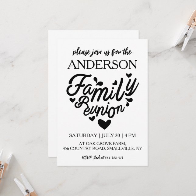 Familjen träd samlas ihop familjeåterförening inbjudningar (Fram/Back In Situ)