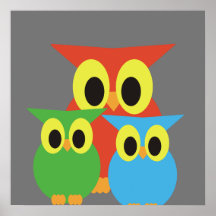 Familjen uggla: Röd, Grönt och Blå