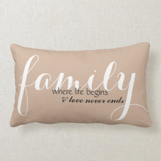 Familjen, var liv börjar lumbaren, dämpar 13" X 21 Lumbarkudde