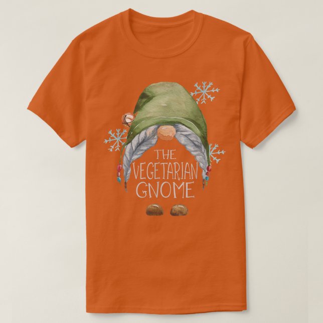 Familjen Vegetarian Gnome som matchar julpaj T Shirt (Design framsida)