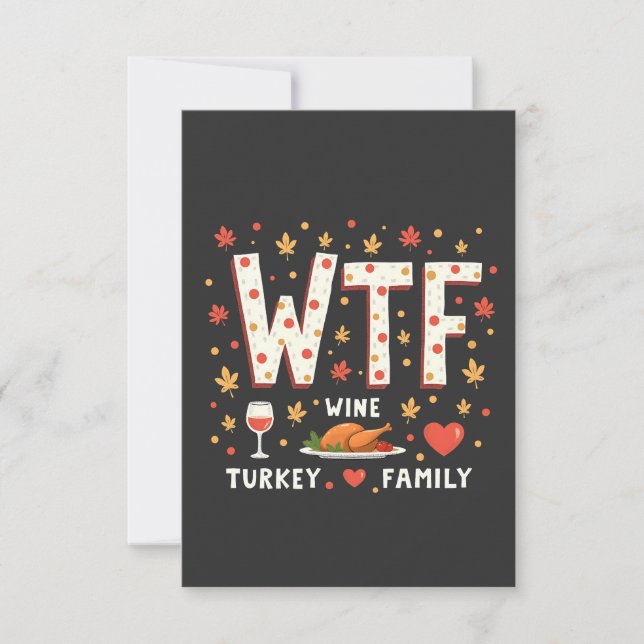 Familjen vin Turkiet - en vacker Thanksgiving Tack Kort (Framsida)
