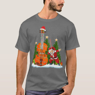 Familjen Violin jul Ljus Santa Dabbing Julafton T Shirt
