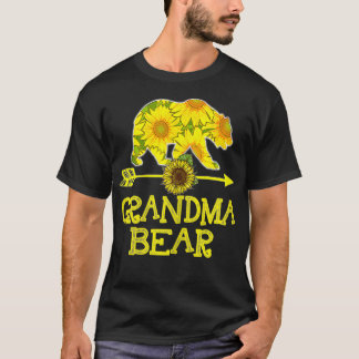 Familjen Womens Grandma Bear Sunblomma Mor Far T Shirt