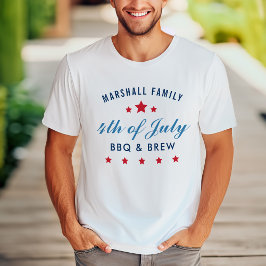 Familjenamn 4 juli BBQ och öl T Shirt
