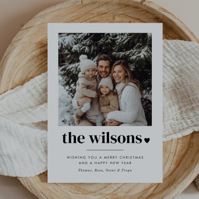 Familjenamn Hjärtfoto Julkort (Skapare uppladdad)