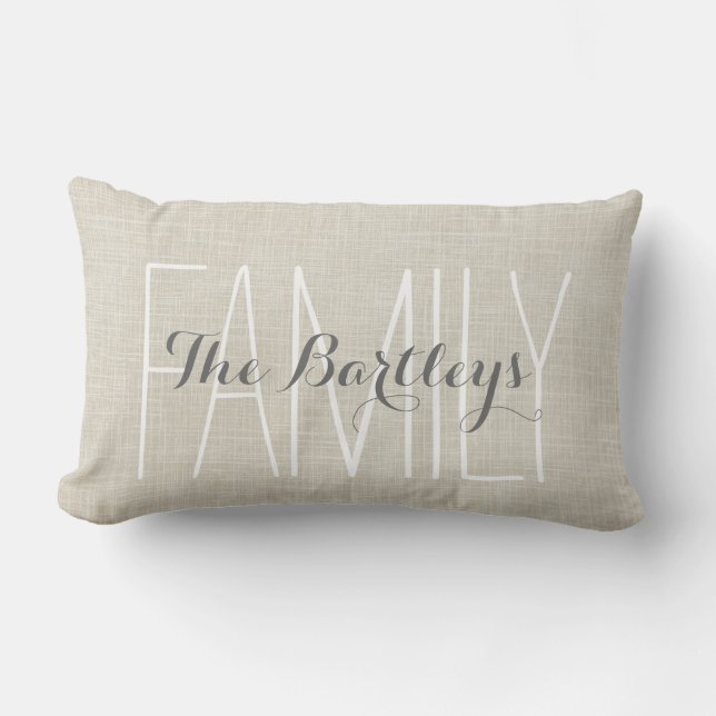 Familjenamn Rustic Chic Monogram Kudd Lumbarkudde (Framsida)