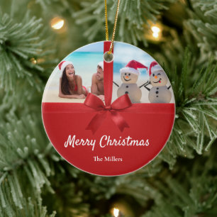 Familjenamn Strand Jul Fotografi Ornament
