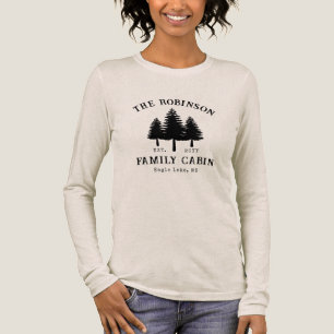 Familjenamn Stuga Rustik Landsbygd Skog Träd T Shirt