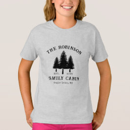 Familjenamn Stuga Rustik Landsbygd Träd T Shirt