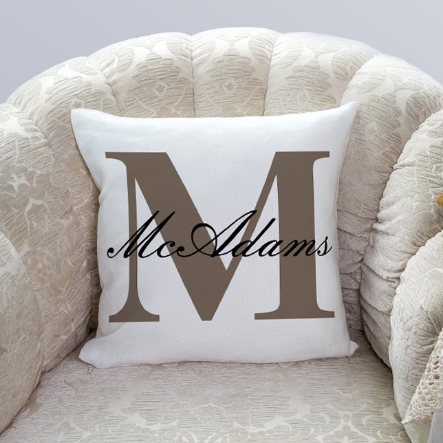 Familjenamnmonogram | Kuddcover Kudde (Skapare uppladdad)