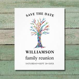 Familjens återförening av familjen Träd Spara datu Flygblad