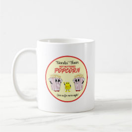 Familjens biograf med varmt smörpopcorn kaffemugg