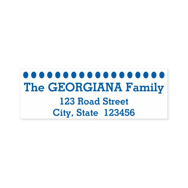 Familjens efternamn och Adress + Oval-formens rad Självfärgande Stämpel (Design)