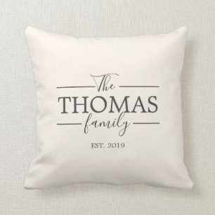 Familjens efternamn Pillow-årsdag Bröllop Gift Kudde
