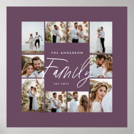 Familjens elegant för lila - modern minimal fotoko poster