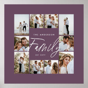 Familjens elegant för lila - modern minimal fotoko poster