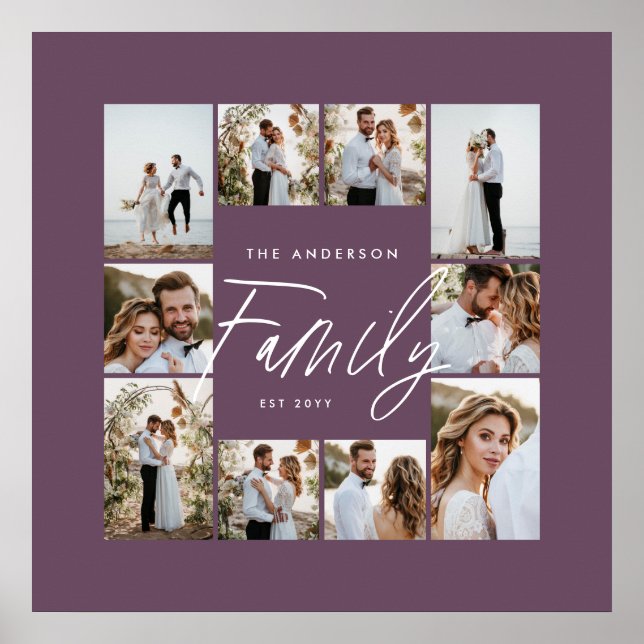 Familjens elegant för lila - modern minimal fotoko poster (Framsidan)