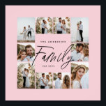 Familjens elegant för rosa - modern minimal fotoko poster<br><div class="desc">Familjeskript elegant modern minimal personlig för pastellbilder med liten blek,  rosa,  enkel återgivning av rena familjepresenter i linjer.</div>