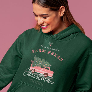 Familjens Farm Fresh Julgranar Rosa Retro Van T Shirt