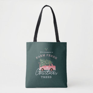 Familjens Farm Fresh Julgranar Rosa Retro Van Tygkasse
