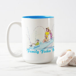 Familjens fiske-frukost Två-Tonad mugg