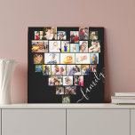 Familjens Hjärtformade fotokollage - liten kvadrat Canvastryck<br><div class="desc">Skapa din egen hjärtformade Photo Collage med 29 av din favoritfamilj bilder och väljer själv. Fotomallen är inställd så att du kan lägga till bilderna i rader från lämnat till höger. Kollaget innehåller en mängd olika landskap, porträtt och kvadratiska former för ge som du har många alternativ till när du...</div>