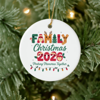 Familjens jul 2026 Skapar minnen tillsammans Julgransprydnad Keramik