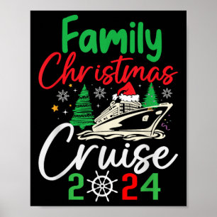 Familjens julkryssning 2024 Glad Kryssmas Båt Poster