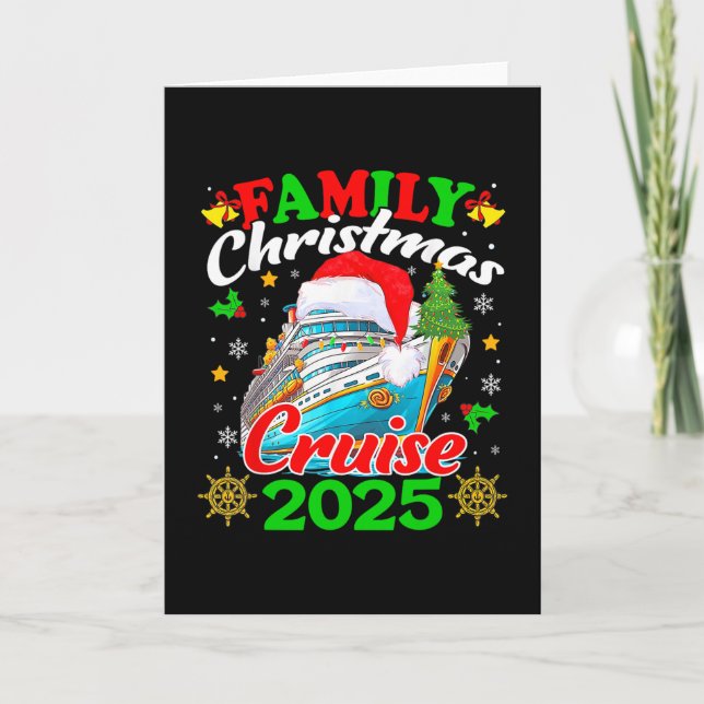 Familjens julkryssning 2025 Xmas Tomte Elfsquadron Kort (Framsida)