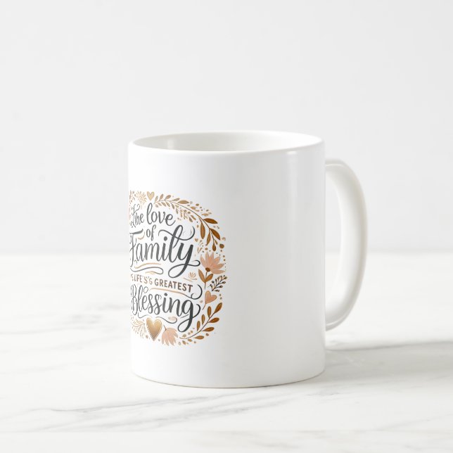 💛 Familjens Kärlek - Livets Underbarare välsignel Kaffemugg (Framsida höger)