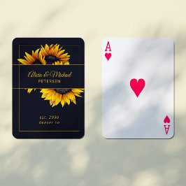 Familjens moderna elegant guld Newlyweds bröllop Casinokort