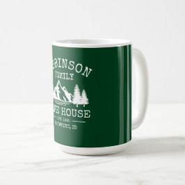 Familjens Namn House Träd Forest Grönt Large Kaffemugg