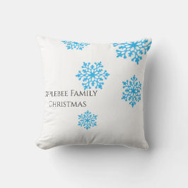 Familjens namn moderna glittblåsnowflake kudde