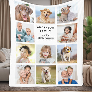 Familjens Personlig Modern 11 Bilder Collage Fleecefilt