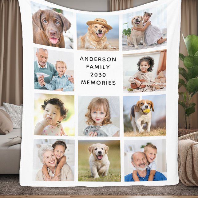 Familjens Personlig Modern 11 Bilder Collage Fleecefilt (Skapare uppladdad)