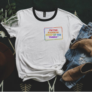 Familjens regnbågsfår Lustigt Pride T Shirt