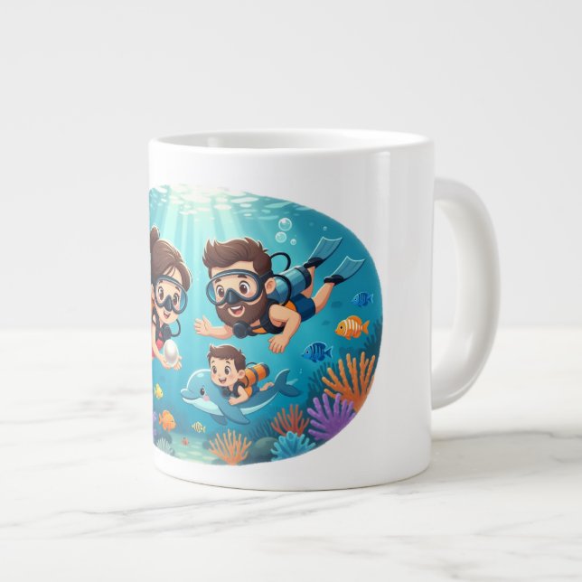 Familjens Scuba-dykäventyr Jumbo Mugg (Framsida höger)