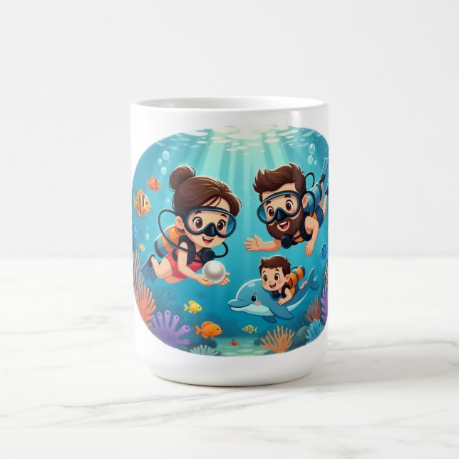 Familjens Scuba-dykäventyr Kaffemugg (Center)