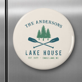 Familjens Sjö House Modern Rustic Boat Oar Gräs Tr Magnet