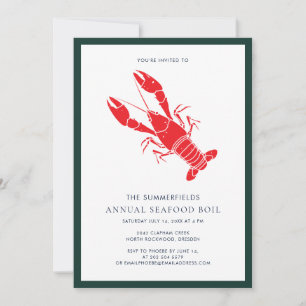 Familjens skaldjurskokning Crawfish Picknick Inbjudningar