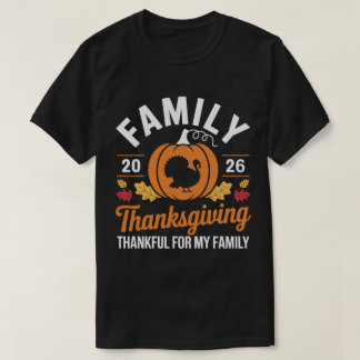 Familjens tackdag 2026 Tacksam För Min Familj T Shirt