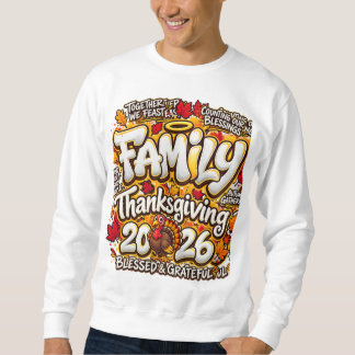 Familjens tackdag 2026 Välsignad och tacksam Höst Lång Ärmad Tröja