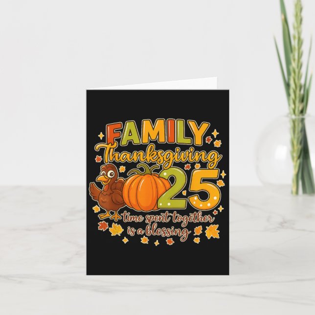 Familjens Thanksgiving 2025 är en tid som tillbrin Kort (Framsida)