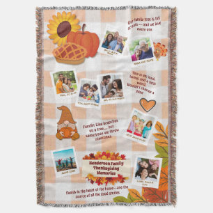 Familjens Thanksgiving-minnen Foto Collage Filt
